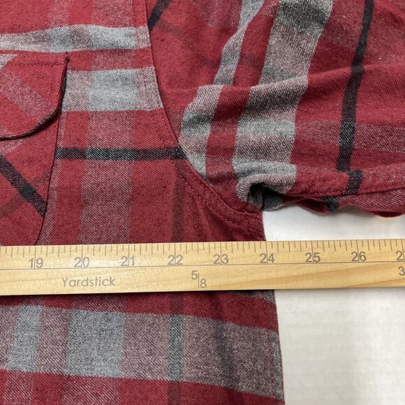 Jared Flannel Mens XL Red Plaid Fleece Lined Hood Zip Front Shirt Jacket Outdoor - Picture 5 of 8